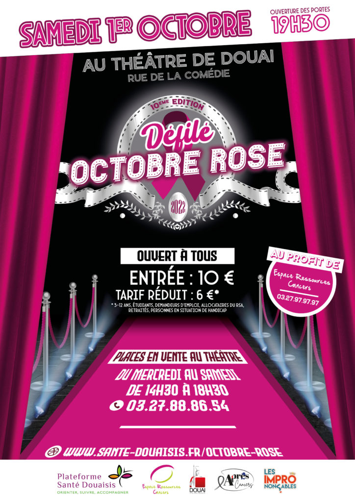 Affiche du Défilé Octobre Rose de l'ERC du Douaisis 2022